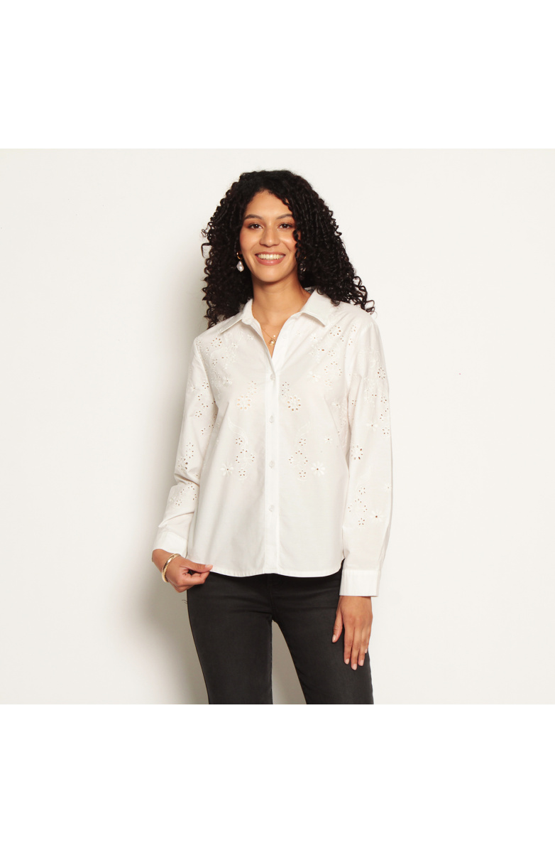 BLUSA MANGA LARGA CON BRODERY EN DELANTERO