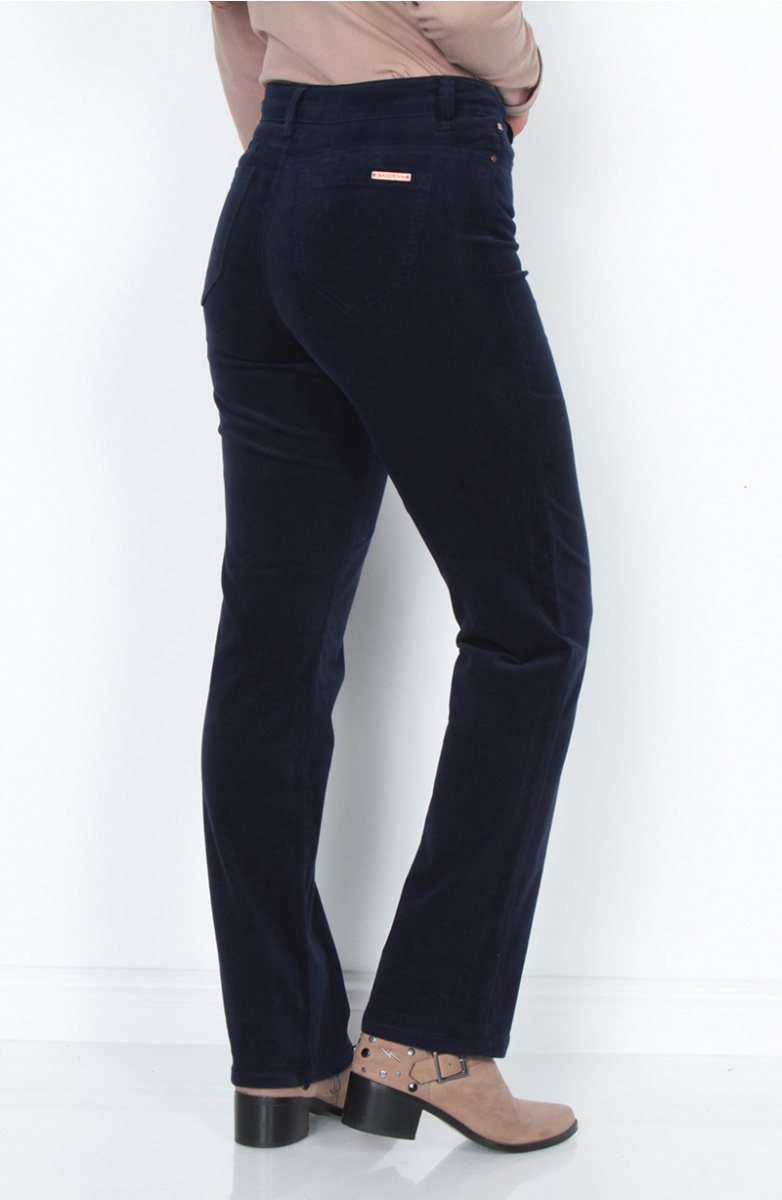 PANTALON COTELE RECTO PUSH IN PUSH UP PRETINA  BASICA UN BOTON