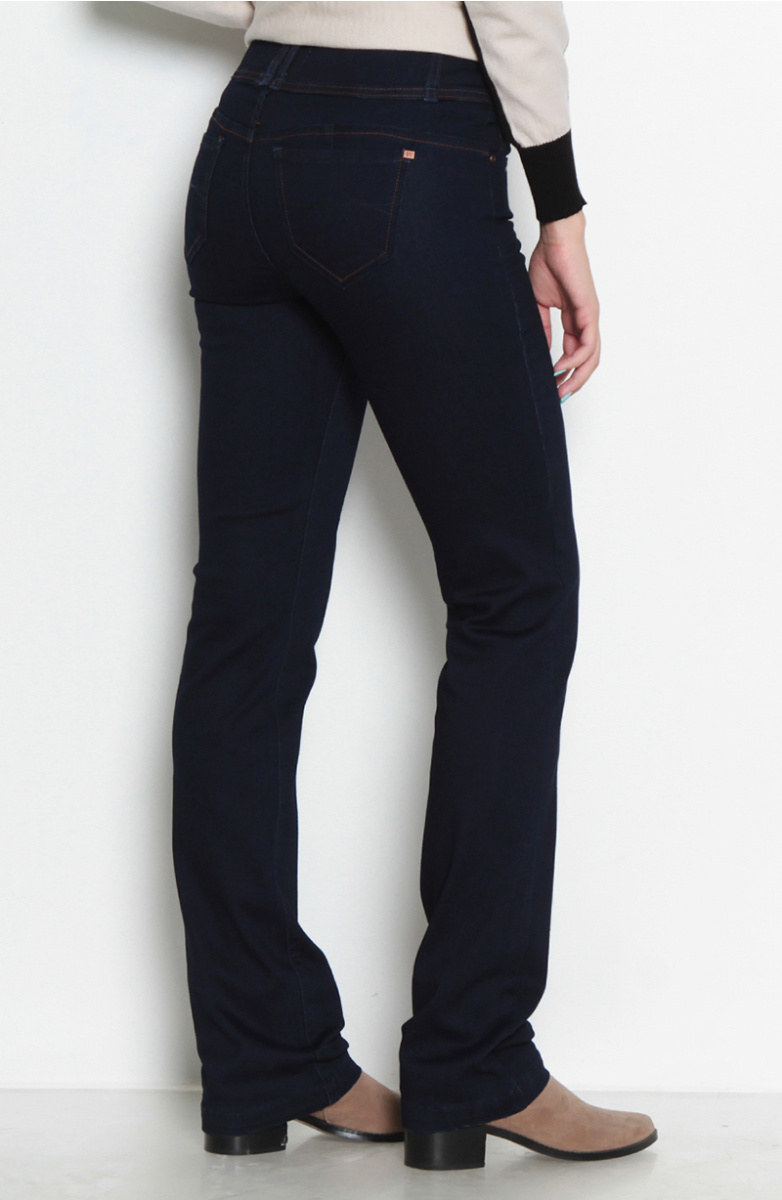 JEANS RECTO TIRO ALTO TAPETAS FALSAS PRETINA MEDIA 2 BOTONES