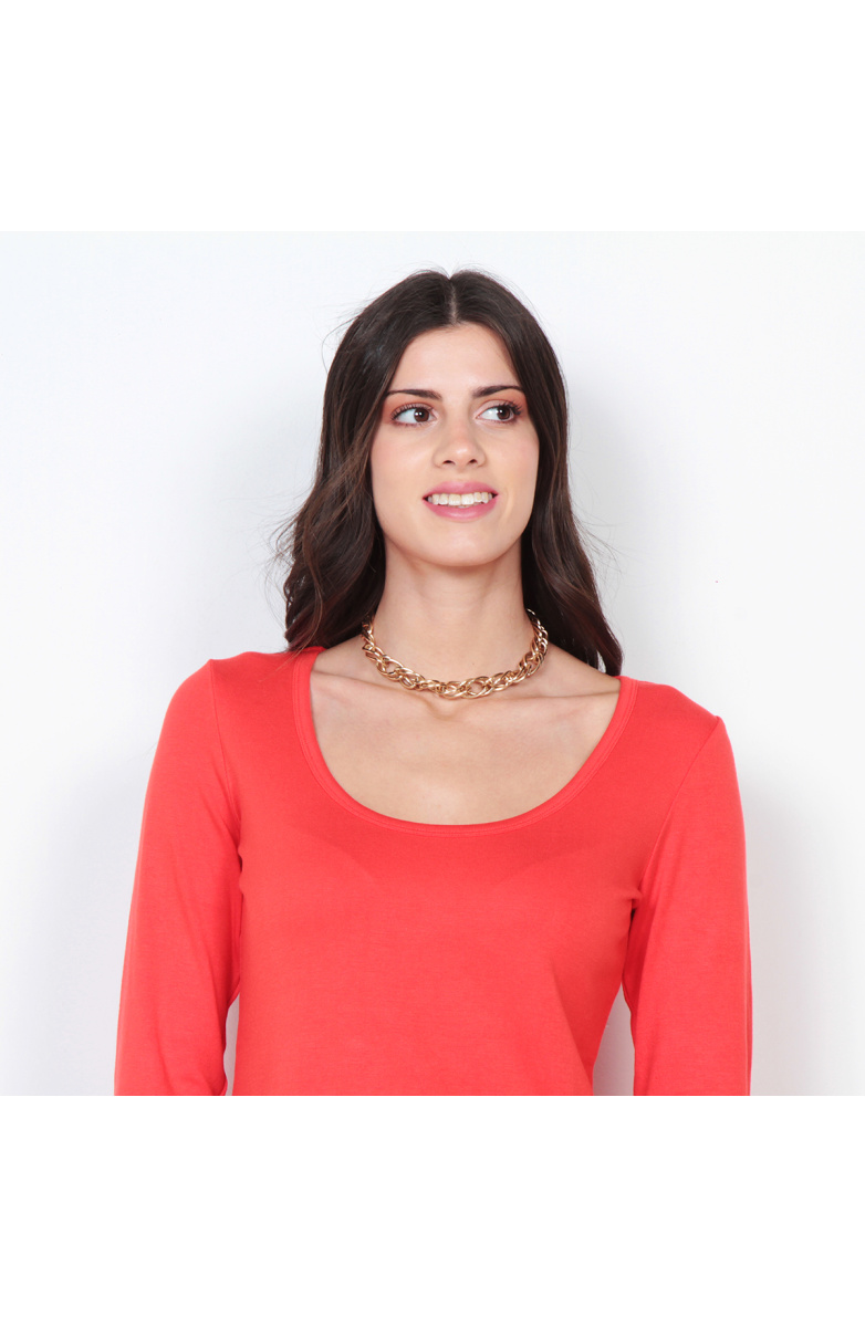 POLERA MANGA LARGA SOLIDA ESCOTE REDONDO