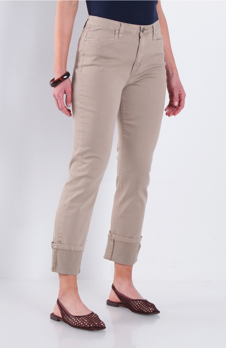 Pantalon Recto Roll Up Tiro Alto Pretina Basica 1 Boton