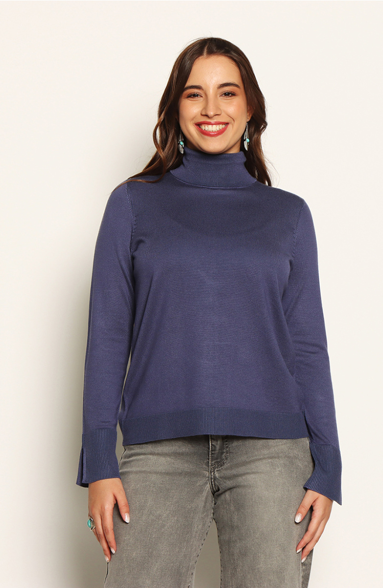SWEATER MANGA LARGA CUELLO ALTO