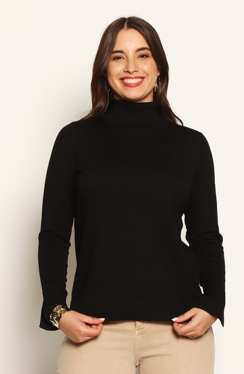 SWEATER MANGA LARGA CUELLO ALTO
