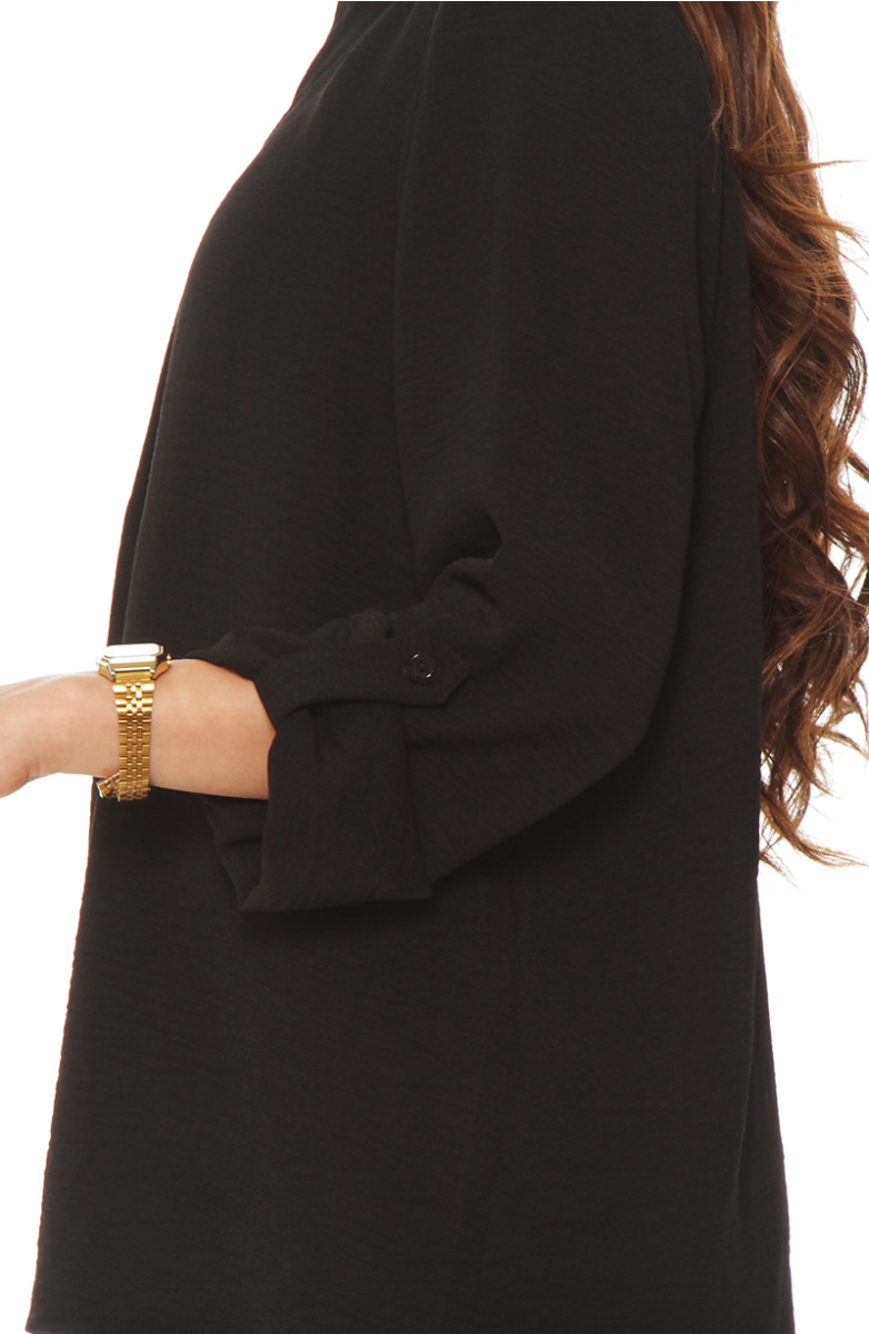 BLUSA MANGA LARGA  ESCOTE V CON CUELLO