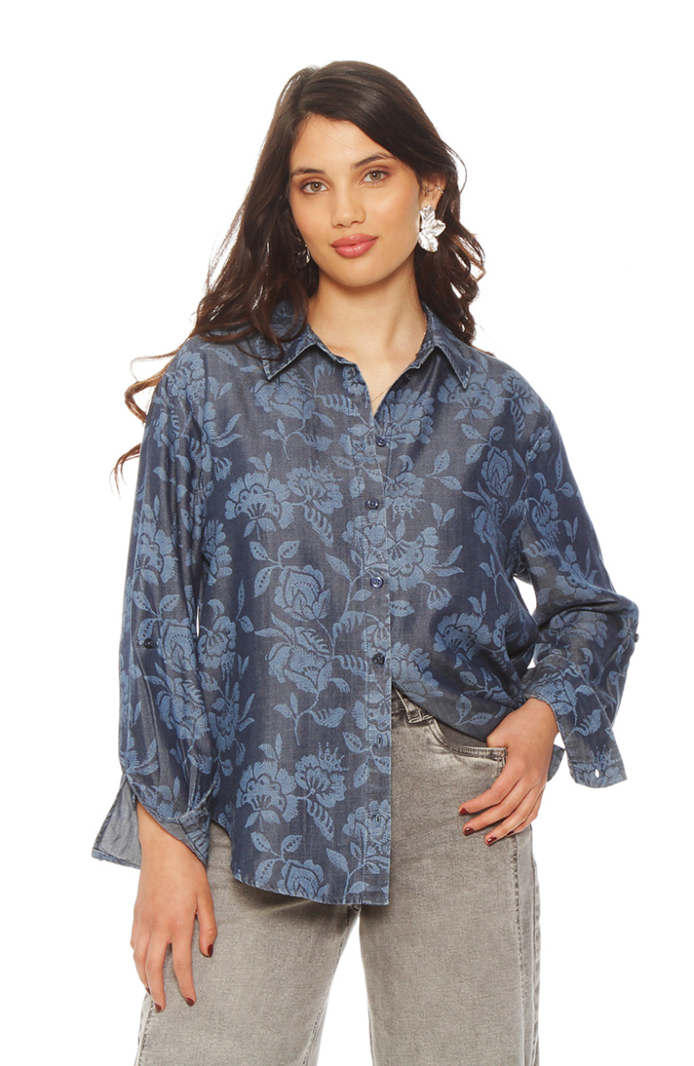 BLUSA MANGA LARGA LYOCELL ESTAMPADO