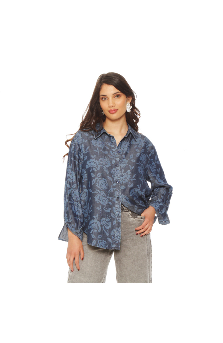 BLUSA MANGA LARGA LYOCELL ESTAMPADO