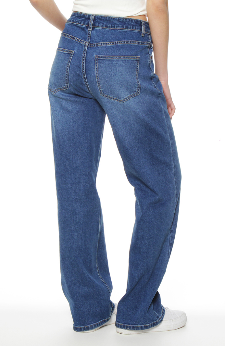 JEANS RECTO TIRO ALTO PRETINA BASICA 1 BOTON