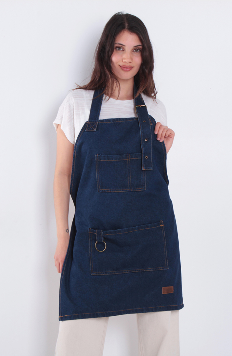 Pechera Denim Con Diseno En Laser