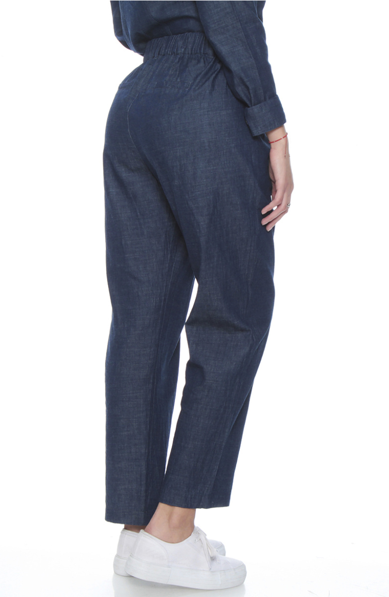 PANTALON LYOCELL RECTO TIRO ALTO PRETINA ELASTICA
