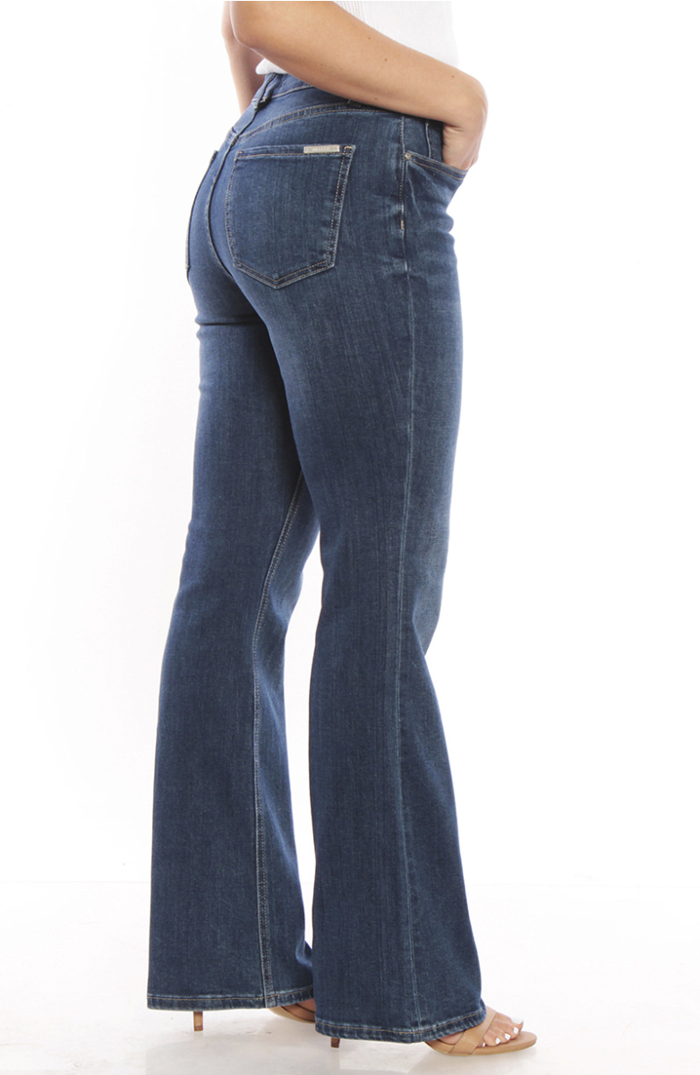 JEANS RECTO TIRO ALTO PRETINA BASICA 1 BOTON