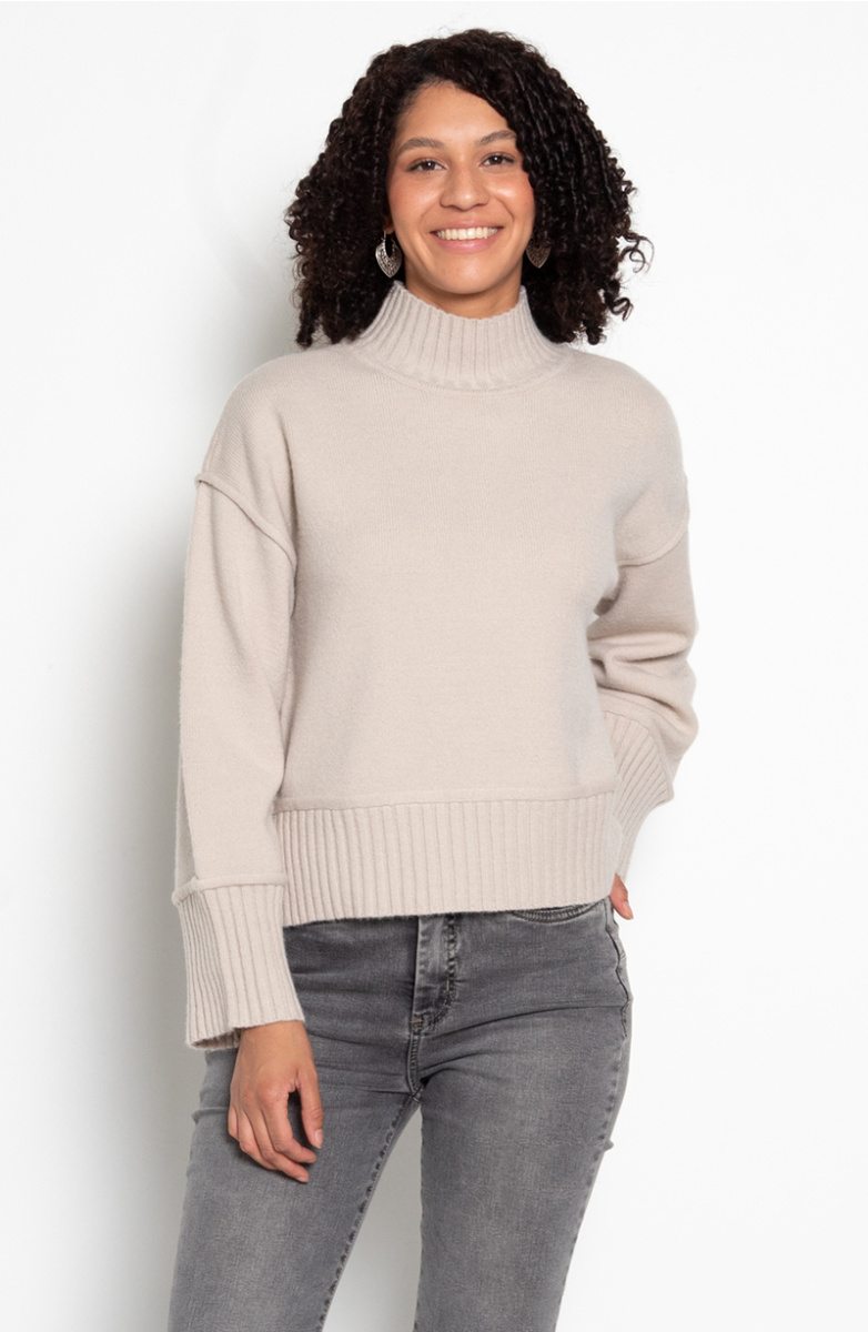 SWEATER MANGA LARGA CUELLO ALTO