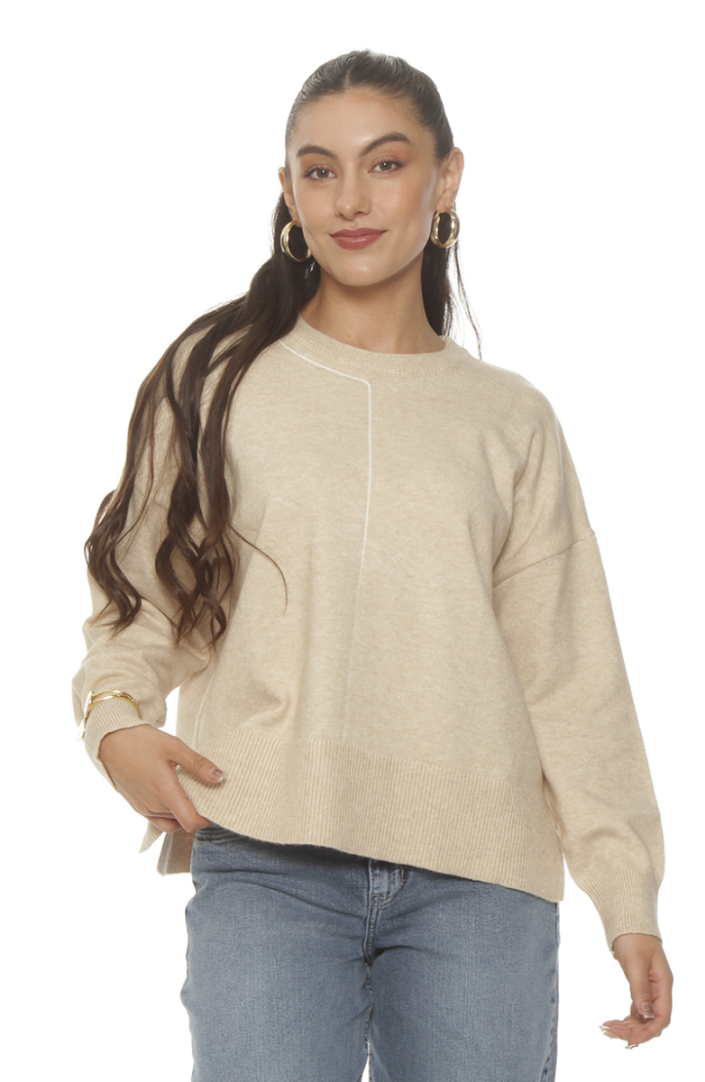 SWEATER MANGA LARGA ESCOTE REDONDO