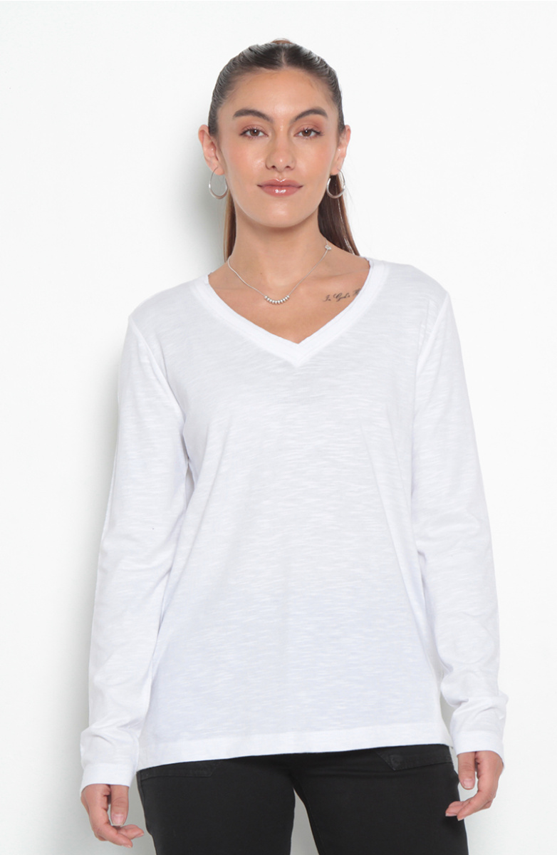 POLERA MANGA LARGA ESCOTE V