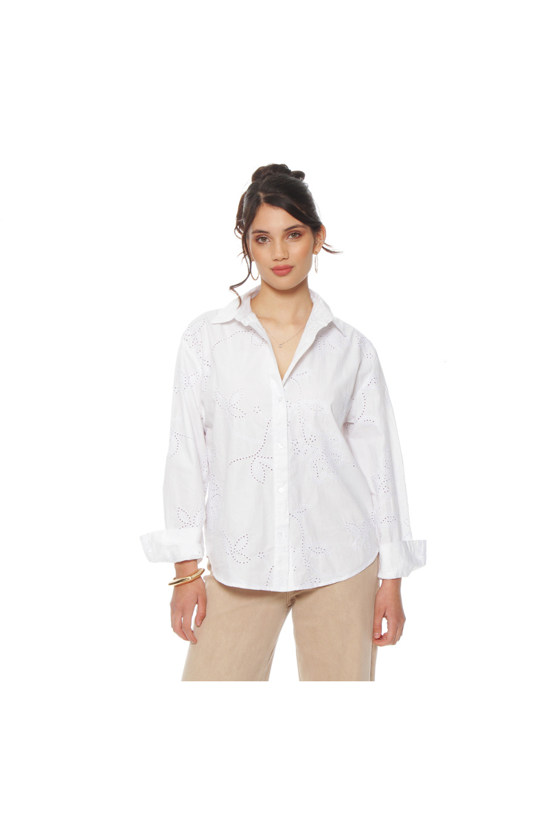 BLUSA MANGA LARGA EMBROIDERY ABOTONADA EN DELANTERO