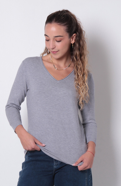 SWEATER MANGA 3/4 ESCOTE V