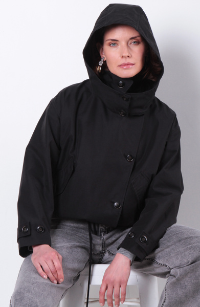 CHAQUETA MANGA LARGA CRUZADA  CON BOLSILLOS