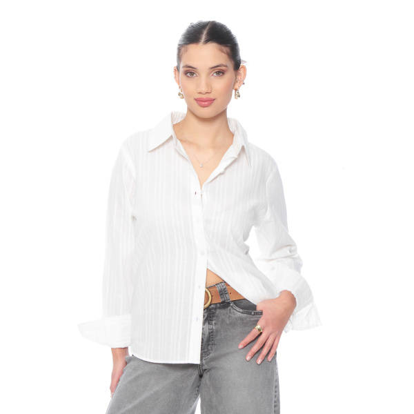 BLUSA BRODERY MANGA LARGA ABOTONADA EN DELANTERO