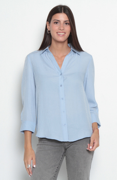 BLUSA MANGA 3/4 ABOTONADA EN DELANTERO