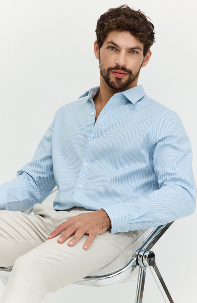 Camisa Hombre Manga Larga Abotonada En Delantero