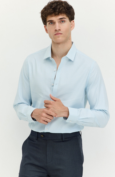 Camisa Hombre Manga Larga Abotonada En Delantero