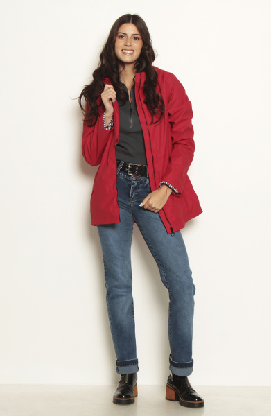 CHAQUETA IMPERMEABLE MANGA LARGA CON CAPUCHA