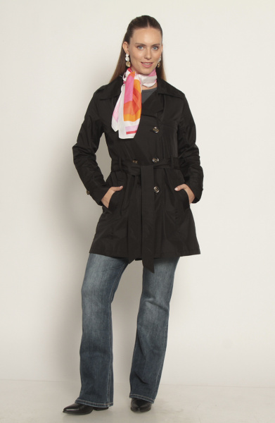 TRENCH IMPERMEABLE MANGA LARGA  CON LAZO EN CINTURA