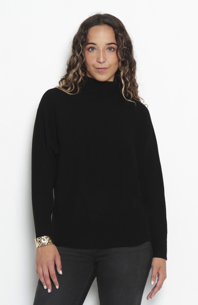 Sweater Manga Larga Rangla Solido Cuello Medio Alto