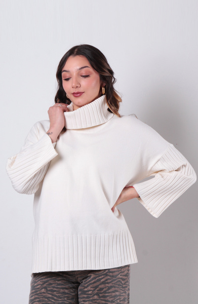 SWEATER MANGA LARGA CUELLO ALTO