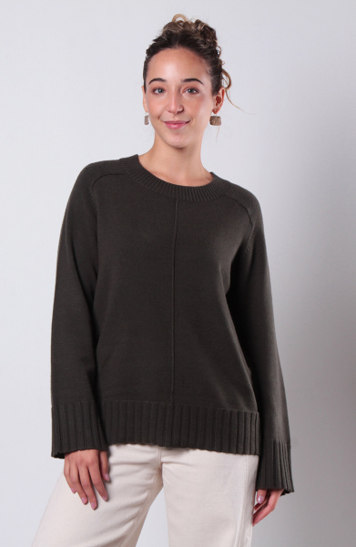 SWEATER MANGA LARGA ESCOTE REDONDO CON TEXTURA