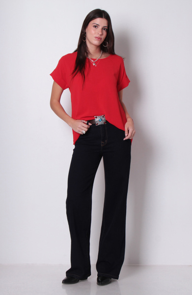 Blusa Manga Corta Escote Redondo