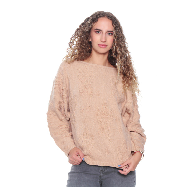 SWEATER MANGA LARGA SOLIDO ESCOTE REDONDO