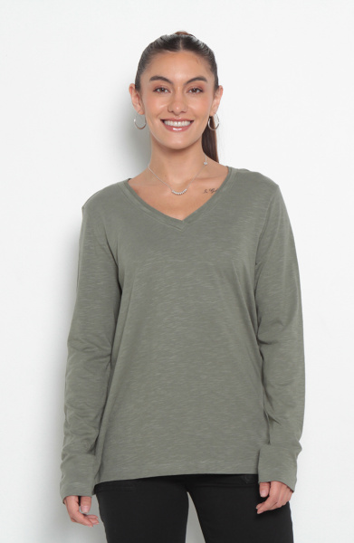 POLERA MANGA LARGA ESCOTE V