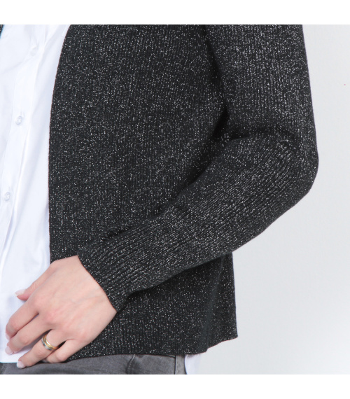 CHALECO MANGA LARGA CON LUREX