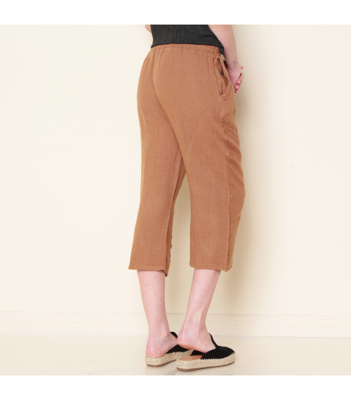 PANTALON CROP LINO SOLID
