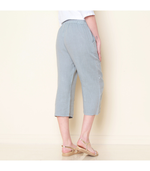 PANTALON CROP LINO SOLID