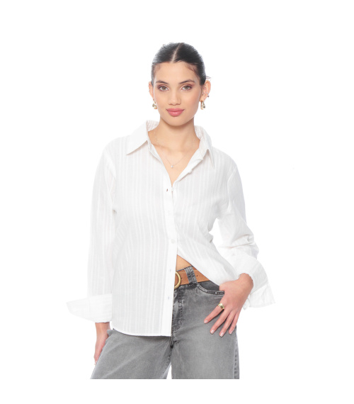 BLUSA BRODERY MANGA LARGA ABOTONADA EN DELANTERO