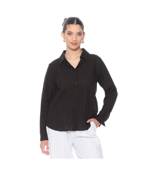 BLUSA BRODERY MANGA LARGA ABOTONADA EN DELANTERO