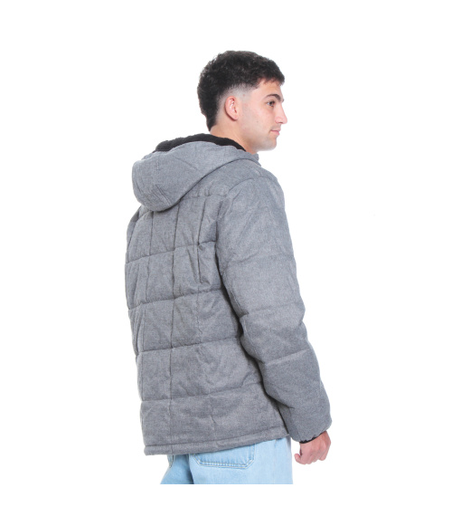 PARKA HOMBRE MANGA LARGA CON CAPUCHA Y BOLSILLO