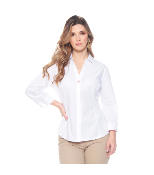 BLUSA MANGA LARGA CON RIB EN COSTADO