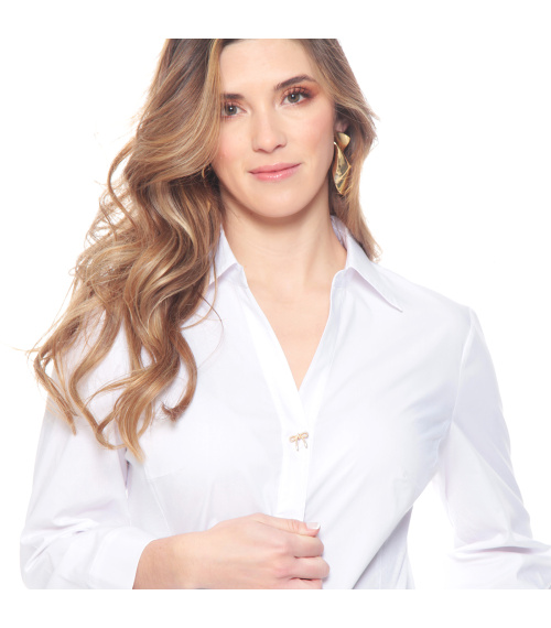 BLUSA MANGA LARGA CON RIB EN COSTADO