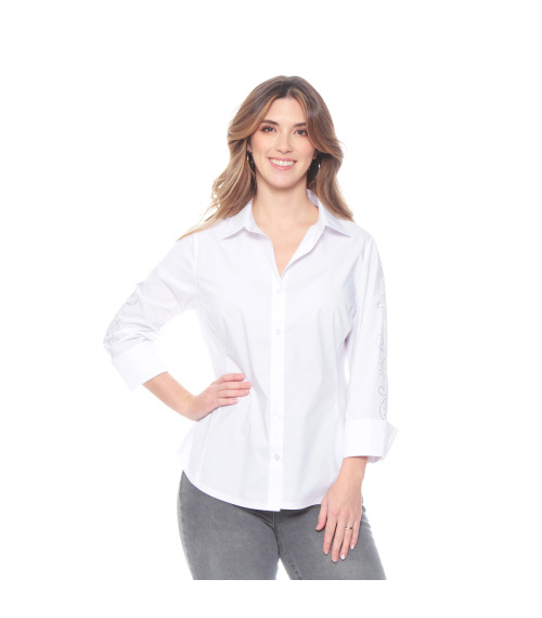 BLUSA MANGA LARGA SOLID CON RIB EN COSTADO