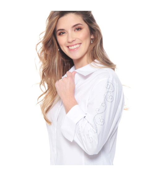 BLUSA MANGA LARGA SOLID CON RIB EN COSTADO