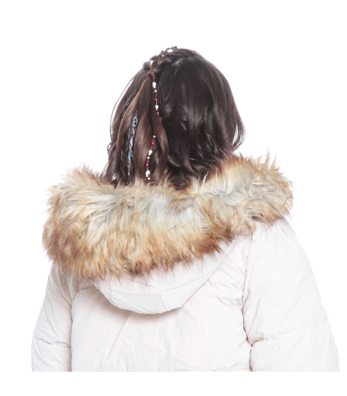 PARKA NINA MANGA LARGA CON CAPUCHA Y BOLSILLOS