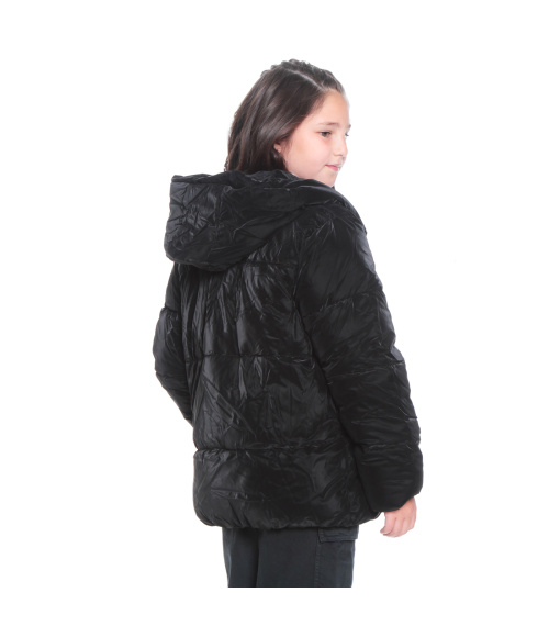 PARKA NINA MANGA LARGA CON BOLSILLO Y CAPUCHA