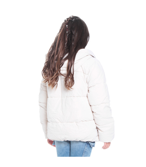 PARKA NINA MANGA LARGA CON BOLSILLO Y CAPUCHA