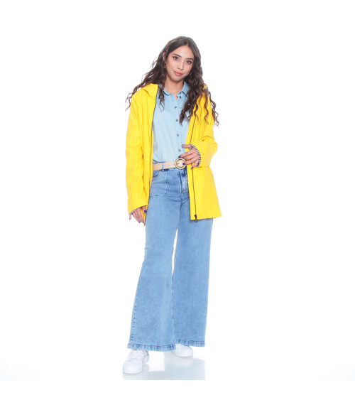CHAQUETA IMPERMEABLE MANGA LARGA CON CAPUCHA