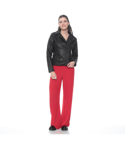 CHAQUETA MANGA LARGA CUERO ECOLOGICO CON CIERRES