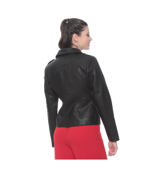 CHAQUETA MANGA LARGA CUERO ECOLOGICO CON CIERRES
