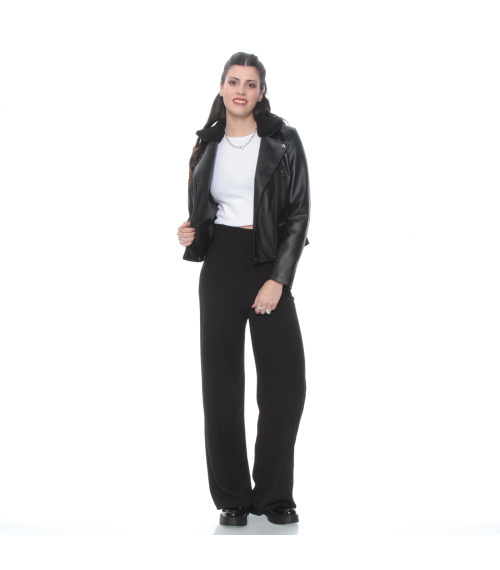 CHAQUETA MANGA LARGA CUERO ECOLOGICO CON CUELLO DE SHERPA