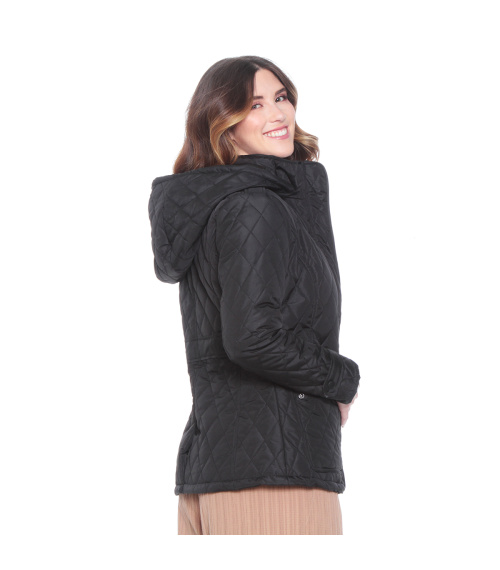 PARKA MANGA LARGA CON CAPUCHA Y BOLSILLOS